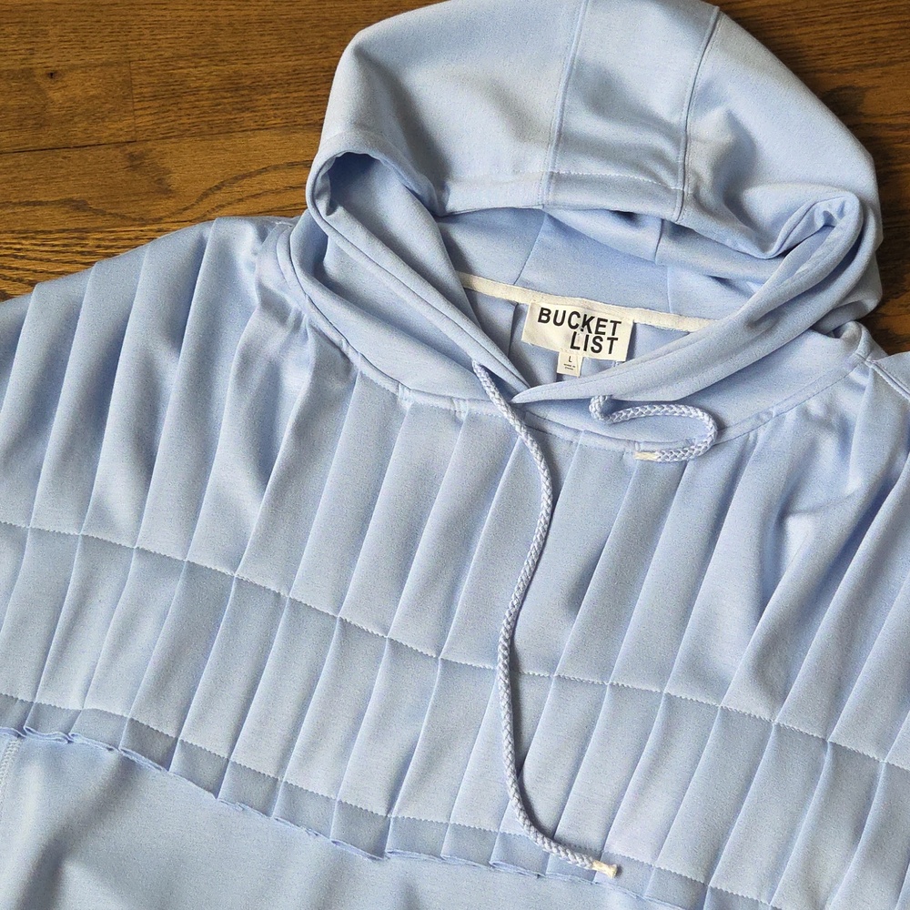 Light Blue Ruffle Hoodie - Picture 3 of 4